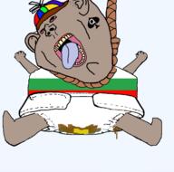 bloodshot_eyes bulgaria bulgy diaper grey_skin leg piss poop propeller_hat queen_of_spades retard rope subvariant:kranos subvariant:pissbaby variant:impish_soyak_ears // 1244x1233 // 128.9KB