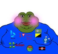 4chan amphibian artificial_intelligence blush clothes donald_trump e621 fat flag:anarcho-capitalism flag:anti_furry flag:kekistan flag:transgender_pride_flag frog frognigger green_skin i_trans_heart looking_at_you maga maga_hat meta:not_oc nas:pepe pepe pepe_the_frog subvariant:branigger sweating text white_background // 1674x1582 // 251.8KB