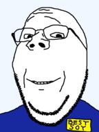 bald best_buy best_soy closed_mouth clothes glasses smile stubble subvariant:wholesome_soyjak variant:gapejak // 600x800 // 16.4KB