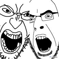 2soyjaks angry glasses open_mouth soyjak stubble variant:angry_soyjak variant:cobson // 1280x1280 // 363.2KB