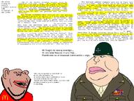 2soyjaks amerimutt closed_mouth clothes ear general george_s_patton helmet history mcdonalds military military_uniform soldier soyjak stubble subvariant:impish_amerimutt text variant:meximutt war wordswordswords world_war_2 wwii // 2000x1500 // 706.0KB