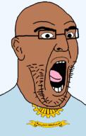 arabic_text bald brown_skin egypt flag flag:gharbia gear gharbia glasses governorate hair open_mouth soyjak stubble text tongue transparent transparent_background variant:imhotep // 529x832 // 46.3KB