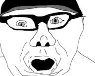 clothes glasses grey_eyes hat open_mouth soyjak variant:suomijak // 691x555 // 41.8KB