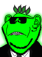 agent broot central_intelligence_agency clenched_teeth collared_shirt ear earpiece fed glasses glowing green_skin gritting_teeth jacket leaf stubble suit_and_tie sunglasses transparent_background trend:glowie variant:impish_soyak_ears // 598x800 // 48.8KB