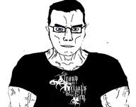 angry blue_eyes buff closed_mouth clothes ear grand_belials_key hair metal_(music) soyjak subvariant:chudjak_front subvariant:muscular_chud tshirt variant:chudjak vein // 3460x2730 // 513.0KB