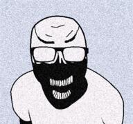 clothes glasses horror no_eyes open_mouth soyjak variant:el_perro_rabioso // 427x400 // 360.0KB