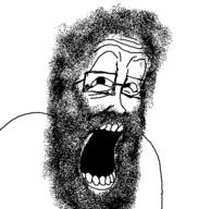 beard glasses hair open_mouth soyjak variant:unpaintbucketable_nigger // 440x464 // 34.2KB