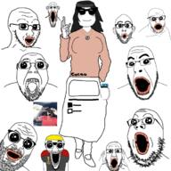 BRIMMIEST_COMMENTS_SECTION☣️☣️☣️_DO_NOT_ENTER☣️☣️☣️ full_body glasses multiple_soyjaks oh_my_god_she_is_so_attractive soot_please_save_us stubble subvariant:ppplier variant:bernd variant:cobson variant:el_perro_rabioso variant:feraljak variant:gapejak variant:its_out_get_in_here variant:markiplier_soyjak variant:nojak variant:ppp variant:soyak variant:soytan // 700x700 // 324.6KB