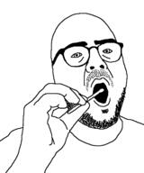 bald glasses holding_object open_mouth soyjak stubble variant:unknown // 598x717 // 15.8KB