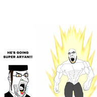 angry arm artist:sectionalism aura big_nose blond blood buff clothes ear gigachad glasses hair hand hat judaism large_nose leg mucus muscles open_mouth soyjak stubble tongue trend:aryan variant:cobson variant:imhotep yellow_hair yellow_teeth // 3464x3464 // 813.4KB