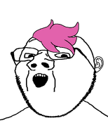 1soyjaks glasses mouth_open oc pink_hair soyjak stubble subvariant:jeremiah variant:gapejak // 1000x1250 // 22.4KB