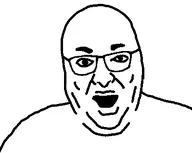 double_chin fat glasses mouth_open soyjak variant:unknown // 399x318 // 30.0KB