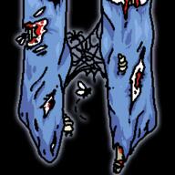 black_background blood bone bug five_nights_at_cobson's flies fly glowing hanging maggots meta:nas ripped_clothes rotting spider web white_skin // 256x256 // 24.4KB