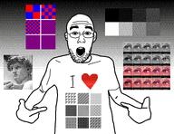 dithering eyes i_heart pointing_at_shirt statue variant:shirtjak // 767x591 // 529.8KB