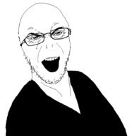 clothes glasses open_mouth punisher_face soyjak stubble variant:deh // 870x877 // 79.0KB