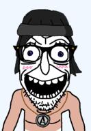 avengers beanie blue_eyes eyelashes female glasses hair merge open_mouth smile stubble teeth variant:rickjak variant:soytan // 829x1200 // 63.2KB