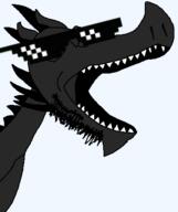 artist:crimsonvoidhydra1488 beard black_skin dank glasses horn omorir34fan open_mouth sharp_teeth spike variant:dragonjak // 380x453 // 23.5KB