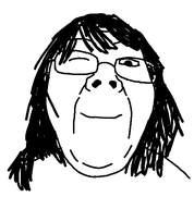 female glasses happy long_hair smile variant:joyjak wink // 497x537 // 44.3KB