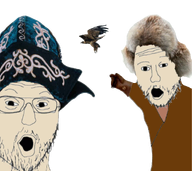 2soyjaks bird glasses kazakhstan pointing variant:two_pointing_soyjaks // 1080x963 // 694.1KB
