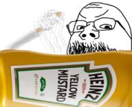 angry glasses hand holding_knife holding_object knife mustache mustard soyjak variant:gapejak // 1080x877 // 602.3KB