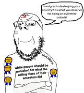 award beard blackrock colonialism communism crossed_arms glasses hammer_and_sickle queen_of_spades smile smug speech_bubble tattoo transgender_flag variant:cobson // 2050x2255 // 458.5KB