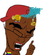 award black_skin blue_hair brown_skin eyebrows fnf_pedo glasses lgbt medal slopjak variant:brainjak variant:unknown // 676x845 // 261.1KB