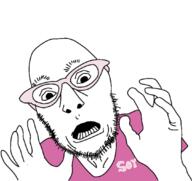 glasses hand open_mouth soy soyjak stubble text variant:unknown // 1080x1019 // 270.3KB