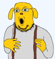 arm clothes dog ear glasses hand janny soyjak stubble suspenders variant:norwegian yellow_skin // 723x770 // 32.2KB