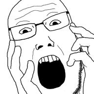 arm glasses hand open_mouth soyjak stubble variant:unknown // 720x720 // 139.4KB