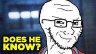 batman_(series) dc_comics does_he_know glasses meme movie prisoner smug soyjak stubble text the_batman_(2022) the_riddler variant:soyak // 1500x844 // 301.3KB