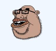 bald beard black_sclera brown_skin buck_teeth ear eyebrows fat full_head glasses head lips mutt open_mouth slant_eyes stubble subvariant:canuckmutt subvariant:impish_amerimutt teeth template variant:impish_soyak_ears variant:meximutt variant:pajeetjak // 888x818 // 18.4KB