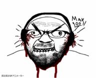 angry animated beard biting_lip blood bulging_eyes cross_eyed ear glasses headphones soyjak variant:cirrus // 400x325 // 454.1KB