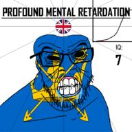 angry arrow bald bell_curve black_eyes black_hole black_sclera british clenched_teeth closed_mouth country cracked_teeth crown drool ear england flag flag:suffolk flag:united_kingdom glasses hair iq iq_bell_curve mustache nightmare_fuel no_pupils profound_mental_retardation retard soyjak stubble suffolk text united_kingdom variant:feraljak wrinkles // 1024x1024 // 147.9KB