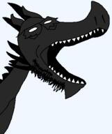 artist:crimsonvoidhydra1488 beard black_skin crimsonvoidhydra1488_(user) glasses horn omorir34fan open_mouth sharp_teeth spike variant:dragonjak // 380x453 // 9.4KB