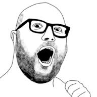 ear glasses hand open_mouth soyjak stubble template variant:hot_sauce // 1024x1024 // 175.8KB