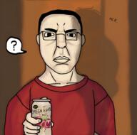 2soyjaks ack can closed_mouth clothes ear glasses hair hand holding_object pomegranate red_shirt soy soyjak speech_bubble suicide text tranny tshirt variant:bernd variant:chudjak white_skin // 1270x1260 // 1.4MB