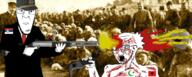 2_corinthians_6:14 2soyjaks albania albanian bald bible_verse blood clothes death eagle flag:albania flag:serbia glasses gore gun headshot irl_background knife looking_at_each_other necktie open_mouth serbia serbian shotgun smoking star_and_crescent stubble tongue variant:godjak variant:soyak // 1069x431 // 1000.2KB
