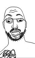 ear glasses mustache open_mouth soyjak stubble variant:unknown // 307x506 // 4.4KB