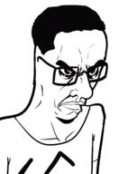 arm closed_mouth clothes glasses hair nazism soyjak subvariant:chudjak_seething swastika template tshirt variant:chudjak // 1240x1568 // 217.6KB