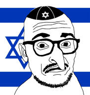 ear flag:israel glasses israel jewish_nose jews judaism kike long_nose mustache open_mouth soyjak stubble variant:longnose // 938x989 // 283.9KB