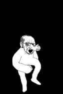animated arm bloodshot_eyes crying dance ear glasses hand judaism large_nose leg open_mouth selfish_little_fuck soyjak stubble variant:soyak // 600x900 // 792.0KB