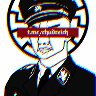 animated chud closed_mouth clothes ear glasses hat heinrich_himmler nazi_germany nazism necktie soyjak swastika telegram text uniform variant:chudjak // 496x640 // 6.2MB