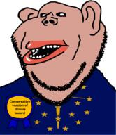 amerimutt award black_sclera brown_skin clothes conservative ear flag flag:Indiana illinois indiana lips music mutt open_mouth soyjak star_(symbol) state stubble subvariant:impish_amerimutt text torch united_states variant:impish_soyak_ears // 685x793 // 48.6KB