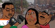 3soyjaks abuse beating bindi boxing brown_skin bruise chudjak_vs_annabelle crying domestic_violence dress eyelashes eyeshadow female flag:india frown glasses hair india indian irl_background mumbai pajeet sad slum smile soyjak street stubble subvariant:annabelle subvariant:wholesome_soyjak variant:chudjak variant:gapejak variant:impish_soyak_ears woman yellow_teeth // 1920x1000 // 1.3MB