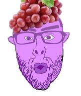 clothes ear food foodjak fruit glasses grape half_open_mouth hat lips purple_skin series:fruiterz! soyjak stubble variant:nojak // 216x255 // 29.8KB
