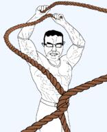 blank chud clothes glasses green_pants hair high_effort holding_object holding_rope red_shirt rope shading shadow smug subvariant:chudjak_front subvariant:muscular_chud template variant:chudjak // 976x1200 // 62.1KB