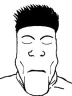 closed_eyes closed_mouth hair soyjak variant:markiplier_soyjak // 600x800 // 48.0KB