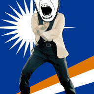 angry animated country dance flag full_body gangnam_style glasses irl marshall_islands open_mouth soyjak star stubble variant:cobson // 300x460 // 505.2KB