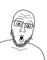 bald collarbone excited forehead_lines forehead_wrinkles glasses lips looking_at_you open_mouth soyjak stubble variant:loojak white_background // 838x1072 // 19.9KB