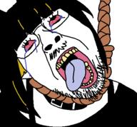 bloodshot_eyes cat_ear cawshain choker clothes collar crying funamusea glasses hair hanging open_mouth rope stubble tranny variant:bernd white_background // 450x417 // 14.6KB